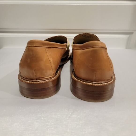 Sam Edelman Loafers Women's Leather Sz 9.5 Slip On Shoes Tan Fringe Gold - Picture 5 of 12
